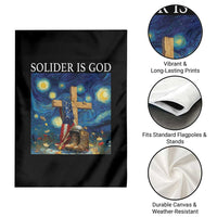 Army Christian Garden Flag Soldier Cross Starry Night Faith Patriotic Jesus - Wonder Print Shop
