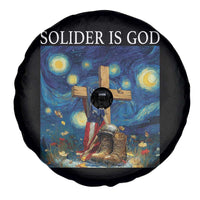 Army Christian Spare Tire Cover Soldier Cross Starry Night Faith Patriotic Jesus - Wonder Print Shop