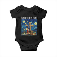 Army Christian Baby Onesie Soldier Cross Starry Night Faith Patriotic Jesus - Wonder Print Shop