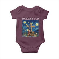 Army Christian Baby Onesie Soldier Cross Starry Night Faith Patriotic Jesus - Wonder Print Shop