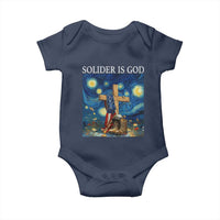 Army Christian Baby Onesie Soldier Cross Starry Night Faith Patriotic Jesus - Wonder Print Shop
