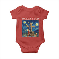 Army Christian Baby Onesie Soldier Cross Starry Night Faith Patriotic Jesus - Wonder Print Shop