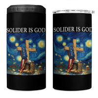 Army Christian 4 in 1 Can Cooler Tumbler Soldier Cross Starry Night Faith Patriotic Jesus - Wonder Print Shop