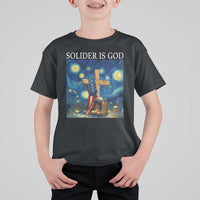 Army Christian T Shirt For Kid Soldier Cross Starry Night Faith Patriotic Jesus - Wonder Print Shop