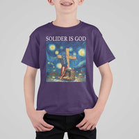 Army Christian T Shirt For Kid Soldier Cross Starry Night Faith Patriotic Jesus - Wonder Print Shop