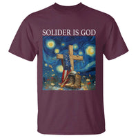 Army Christian T Shirt Soldier Cross Starry Night Faith Patriotic Jesus - Wonder Print Shop
