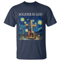 Army Christian T Shirt Soldier Cross Starry Night Faith Patriotic Jesus - Wonder Print Shop