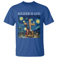 Army Christian T Shirt Soldier Cross Starry Night Faith Patriotic Jesus - Wonder Print Shop