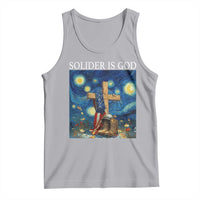 Army Christian Tank Top Soldier Cross Starry Night Faith Patriotic Jesus - Wonder Print Shop