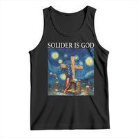 Army Christian Tank Top Soldier Cross Starry Night Faith Patriotic Jesus - Wonder Print Shop