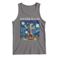Army Christian Tank Top Soldier Cross Starry Night Faith Patriotic Jesus - Wonder Print Shop