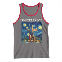 Army Christian Tank Top Soldier Cross Starry Night Faith Patriotic Jesus - Wonder Print Shop