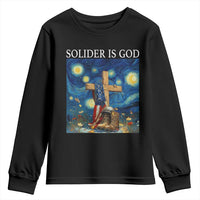 Army Christian Youth Sweatshirt Soldier Cross Starry Night Faith Patriotic Jesus - Wonder Print Shop