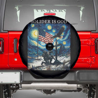 Solider Army Christian Spare Tire Cover Cross Starry Night Faith Patriotic Jesus - Wonder Print Shop