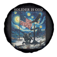 Solider Army Christian Spare Tire Cover Cross Starry Night Faith Patriotic Jesus - Wonder Print Shop