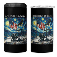 Solider Army Christian 4 in 1 Can Cooler Tumbler Cross Starry Night Faith Patriotic Jesus - Wonder Print Shop