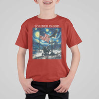 Solider Army Christian T Shirt For Kid Cross Starry Night Faith Patriotic Jesus - Wonder Print Shop