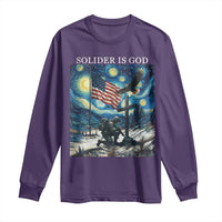 Solider Army Christian Long Sleeve Shirt Cross Starry Night Faith Patriotic Jesus - Wonder Print Shop
