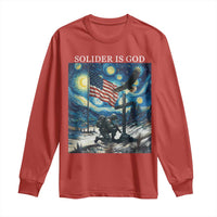 Solider Army Christian Long Sleeve Shirt Cross Starry Night Faith Patriotic Jesus - Wonder Print Shop
