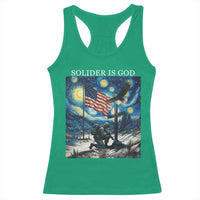 Solider Army Christian Racerback Tank Top Cross Starry Night Faith Patriotic Jesus - Wonder Print Shop