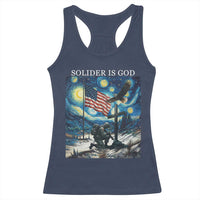 Solider Army Christian Racerback Tank Top Cross Starry Night Faith Patriotic Jesus - Wonder Print Shop