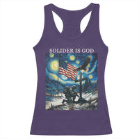 Solider Army Christian Racerback Tank Top Cross Starry Night Faith Patriotic Jesus - Wonder Print Shop