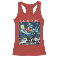 Solider Army Christian Racerback Tank Top Cross Starry Night Faith Patriotic Jesus - Wonder Print Shop