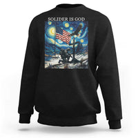 Solider Army Christian Sweatshirt Cross Starry Night Faith Patriotic Jesus - Wonder Print Shop