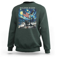 Solider Army Christian Sweatshirt Cross Starry Night Faith Patriotic Jesus - Wonder Print Shop