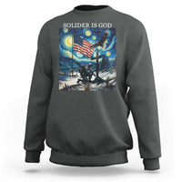 Solider Army Christian Sweatshirt Cross Starry Night Faith Patriotic Jesus - Wonder Print Shop