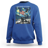 Solider Army Christian Sweatshirt Cross Starry Night Faith Patriotic Jesus - Wonder Print Shop