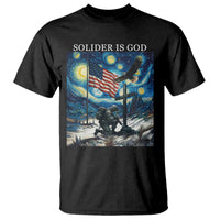 Solider Army Christian T Shirt Cross Starry Night Faith Patriotic Jesus - Wonder Print Shop