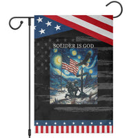 Solider Army Christian Garden Flag Cross Starry Night Faith Patriotic Jesus