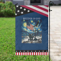 Solider Army Christian Garden Flag Cross Starry Night Faith Patriotic Jesus