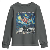 Solider Army Christian Youth Sweatshirt Cross Starry Night Faith Patriotic Jesus - Wonder Print Shop