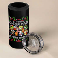 Italian Brainrot Christmas Meme 4 in 1 Can Cooler Tumbler All I Want For Xmas Is More Brainot - Wonder Print Shop