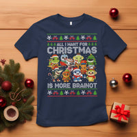 Italian Brainrot Christmas Meme T Shirt All I Want For Xmas Is More Brainot - Wonder Print Shop