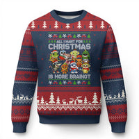 Italian Brainrot Xmas Meme Ugly Christmas Sweater All I Want For Xmas Is More Brainot - Wonder Print Shop