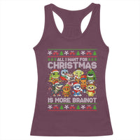 Italian Brainrot Christmas Meme Racerback Tank Top All I Want For Xmas Is More Brainot - Wonder Print Shop