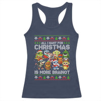 Italian Brainrot Christmas Meme Racerback Tank Top All I Want For Xmas Is More Brainot - Wonder Print Shop