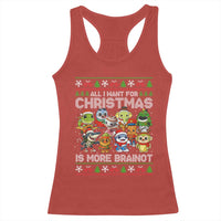 Italian Brainrot Christmas Meme Racerback Tank Top All I Want For Xmas Is More Brainot - Wonder Print Shop