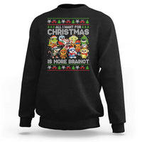 Italian Brainrot Christmas Meme Sweatshirt All I Want For Xmas Is More Brainot - Wonder Print Shop