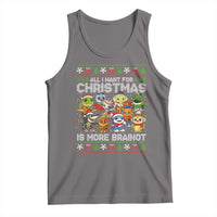 Italian Brainrot Christmas Meme Tank Top All I Want For Xmas Is More Brainot - Wonder Print Shop
