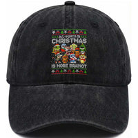 Italian Brainrot Christmas Meme Washed Cotton Baseball Cap All I Want For Xmas Is More Brainot