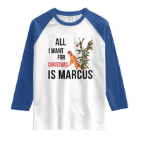Marcus The Worm Robert Meme Raglan Shirt All I Want For Christmas Is Marcus - Wonder Print Shop