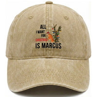 Marcus The Worm Robert Meme Washed Cotton Baseball Cap All I Want For Christmas Is Marcus
