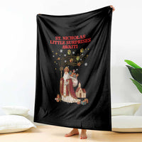 Saint Nicholas Santa Claus Christmas Throw Blanket Little Surprises Awaiti - Wonder Print Shop