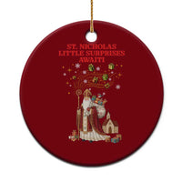 Saint Nicholas Santa Claus Christmas Ceramic Ornament Little Surprises Awaiti - Wonder Print Shop