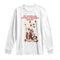 Saint Nicholas Santa Claus Christmas Long Sleeve Shirt Little Surprises Awaiti - Wonder Print Shop