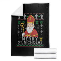 Saint Nicholas Santa Claus Christmas Throw Blanket - Wonder Print Shop